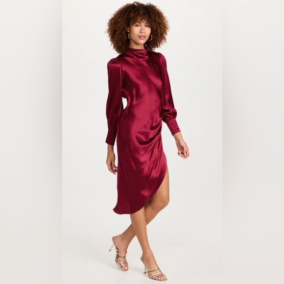 BNWT Amanda Uprichard Elvira Dress Ruby Red Silk - Picture 3 of 4